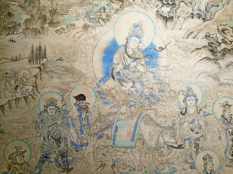 普贤变 榆林窟第3窟    西夏      这幅普贤变,位于西壁门南,与门北